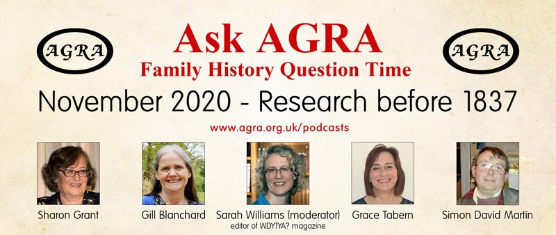 Ask AGRA - Family History Question Time - > Research before 1837